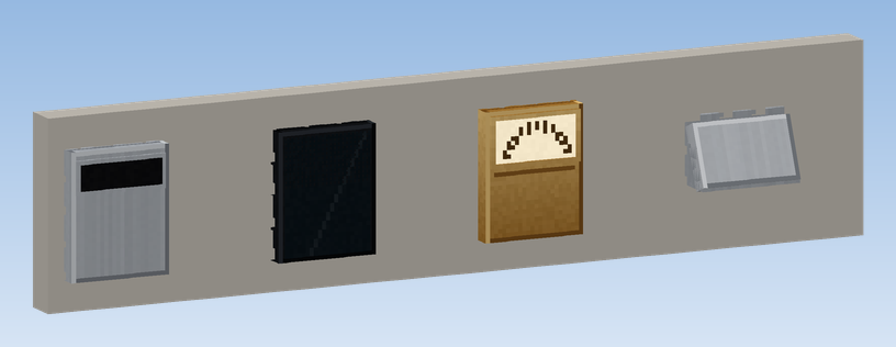 Cabin Terminals: Button Panel, Touchscreen, Brass Dial and Station Console (buttons and screens are drawn in game and do not show here)