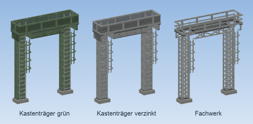 Die drei Bauarten des Tragwerks